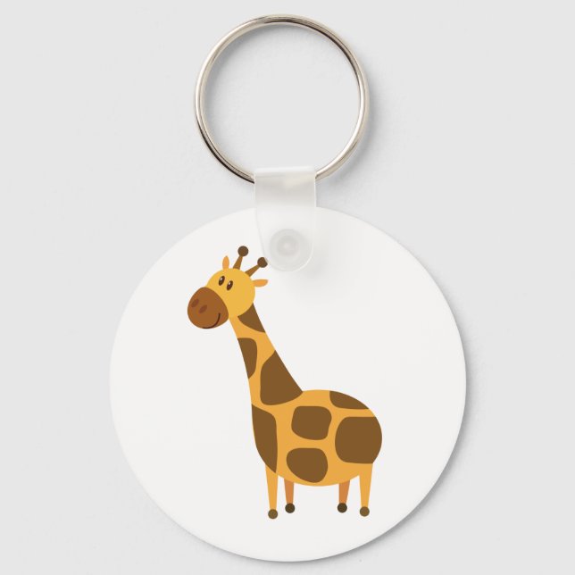 Porte-clés Cadeau de dessin personnalisé pour enfants Giraffe (Recto)
