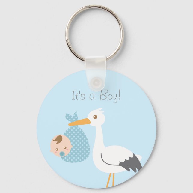 Porte-clés Cadeau de fête de livraison de bébé garçon mignon  (Recto)