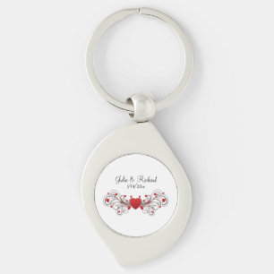 Porte-clés Cadeau de fête de mariage de coeur