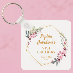 Porte-clés cadeau de fête élégant pour 21e anniver