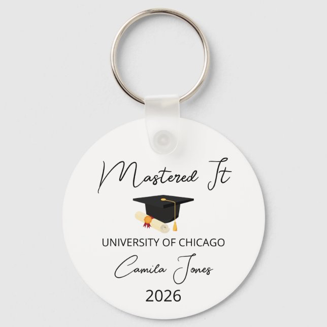Porte-clés Cadeau de fin d'études de master pour elle, De (Recto)