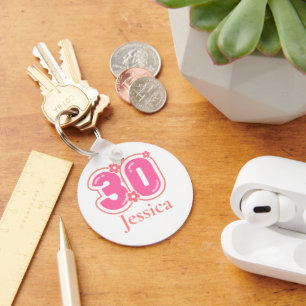 Porte-clés Cadeau de golf rose 30e anniversaire - 30 ans élég