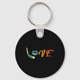Porte-clés Cadeau de hockey sur glace Retro Love Cadeaux de h