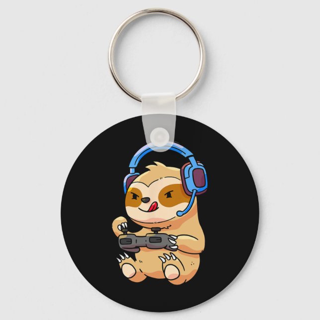 Porte-clés Cadeau de jeu vidéo de paresseux de Sloth Gaming (Recto)