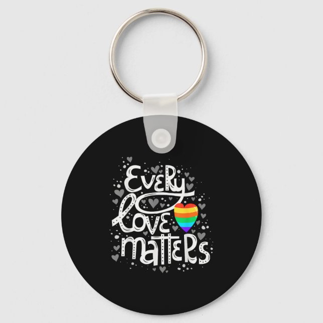Porte-clés Cadeau de la Saint-Valentin LGBT Chaque Amour Mign (Recto)