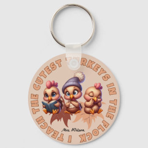 Porte-clés Cadeau de l'enseignant Thanksgiving personnalisé d
