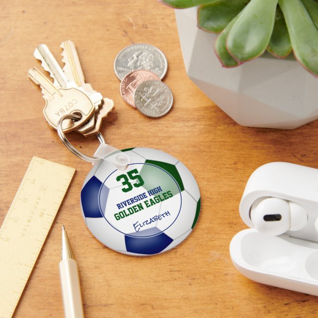 Porte-clés cadeau de l'équipe de football bleu vert moins de  (Bureau)