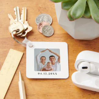 Porte-clés Cadeau de mariage de photo de famille personnalisé