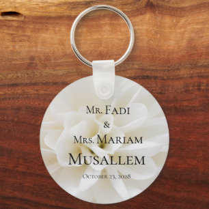 Porte-clés Cadeau de Mariage Lys Blanc