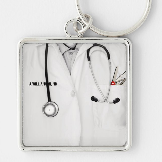 Porte-clés Cadeau de médecin personnalisé (Devant)