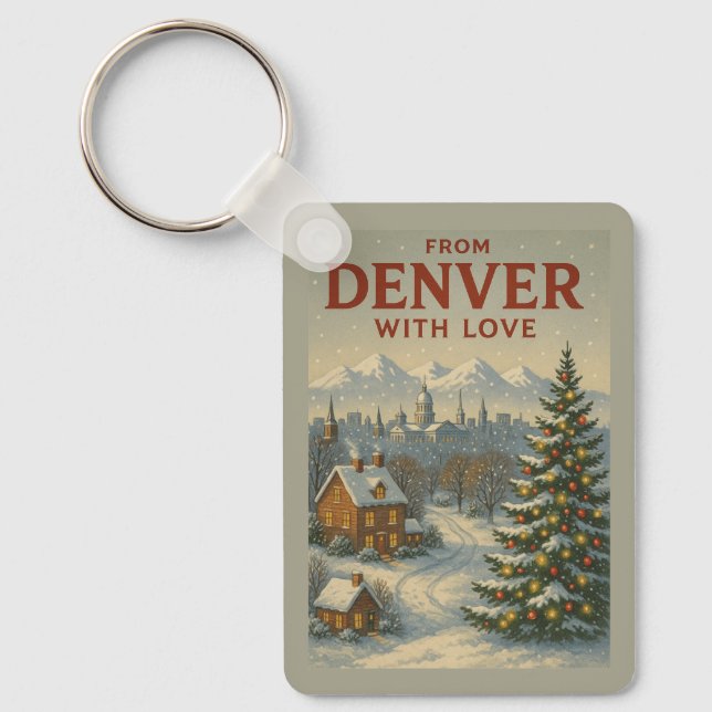 Porte-clés Cadeau de Noël de Denver avec amour (Recto)