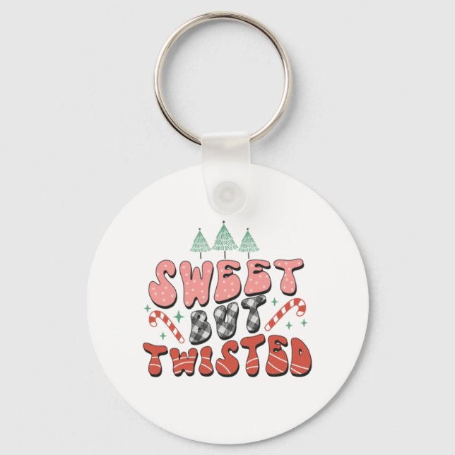 Porte-clés Cadeau de Noël doux mais tordu (Recto)