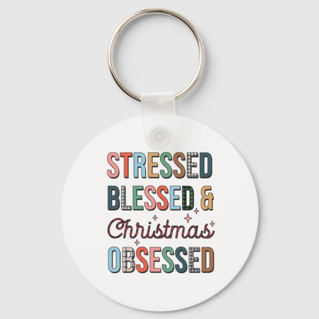 Porte-clés Cadeau De Noël Insisté Béni Et Obsédé (Recto)