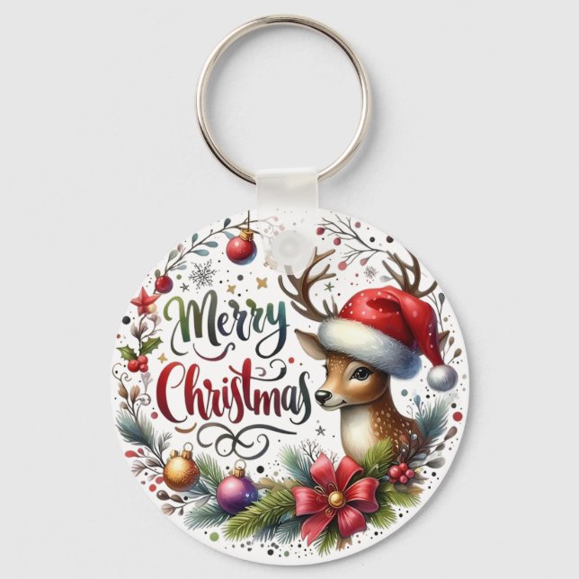 Porte-clés Cadeau de Noël Joyeux Noël (Recto)