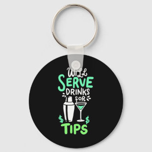 Porte-clés Cadeau de Noël Le barman servira des boissons po