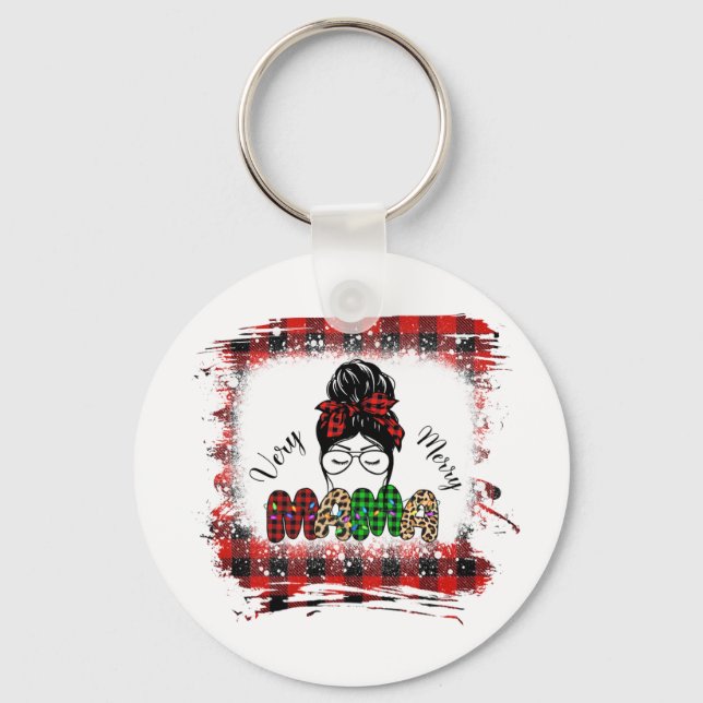 Porte-clés Cadeau de Noël Très Joyeuse Maman (Recto)