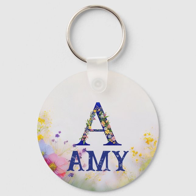Porte-clés Cadeau de nom personnalisé - AMY (Recto)