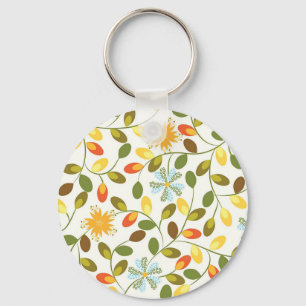 Porte-clés Cadeau de nouvelle maison Motif floral vintage