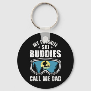 Porte-clés Cadeau de papa skieur Mes meilleurs potes skieurs