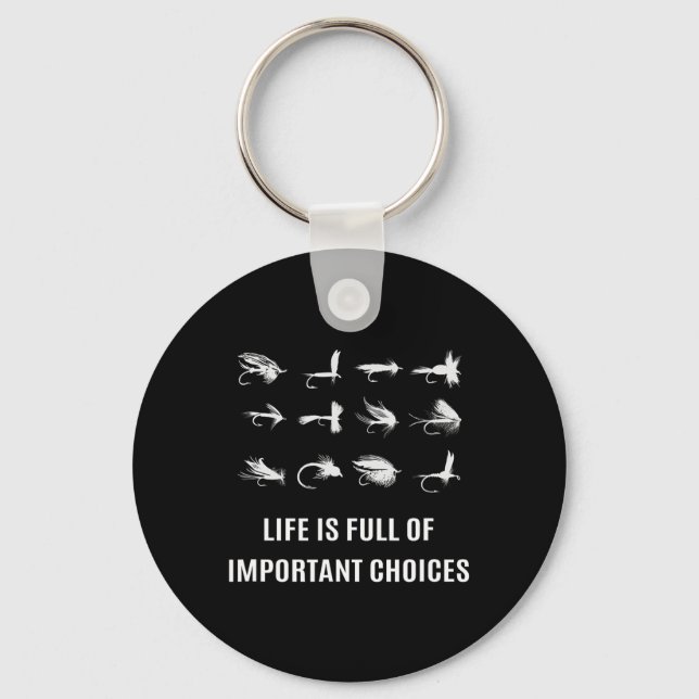 Porte-clés Cadeau de pêche à la mouche pêcheur pêcheur  (Recto)