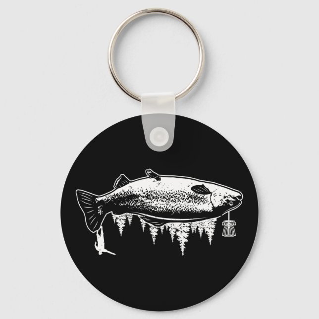 Porte-clés Cadeau de pêche à la truite Fan de golf disc golf  (Recto)