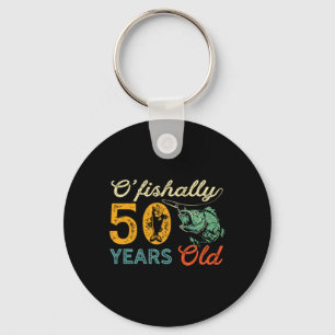 Porte-clés Cadeau de pêche pour 50 ans Cadeau d'anniversaire
