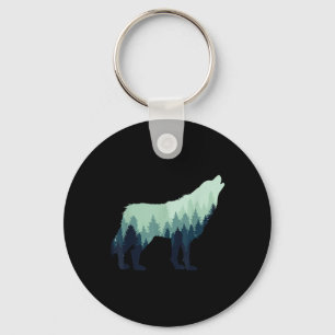 Porte-clés Cadeau de plein air de nature de loup pour le camp