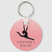 Cadeau de professeur de gymnastique rose avec silh