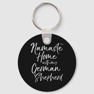 Porte-clés Cadeau de propriétaire de chien Yoga Pun Namaste à