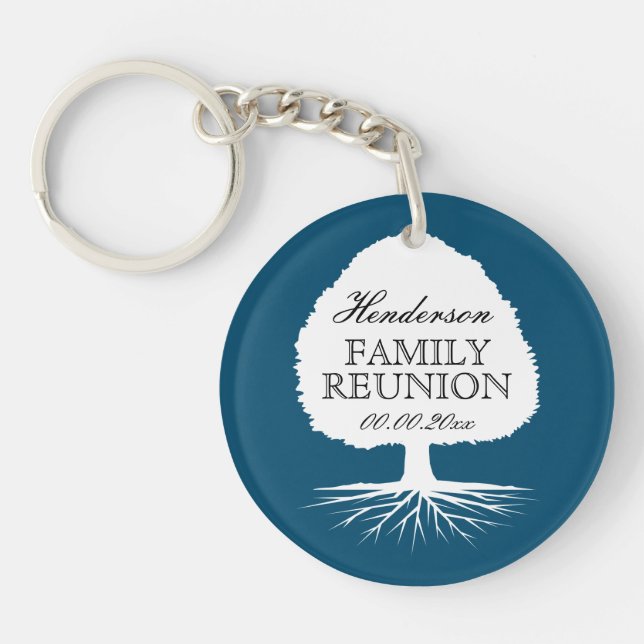 Porte-clés cadeau de réunion de famille avec nom e (Devant)