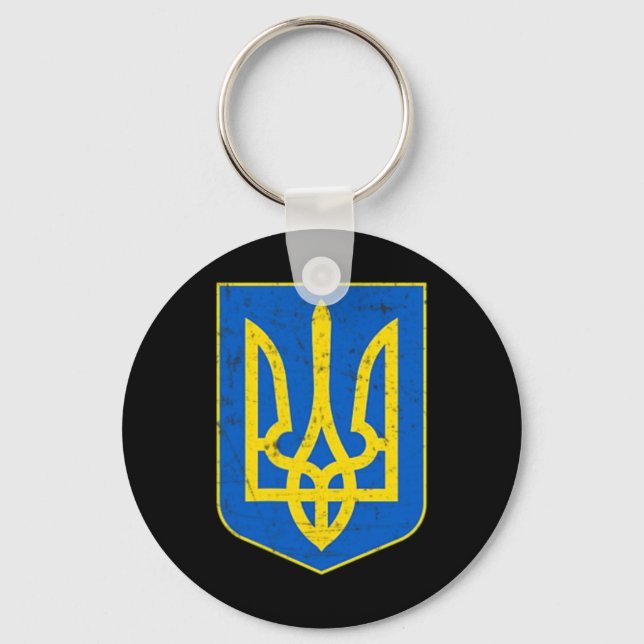 Porte-clés Cadeau de soutien du drapeau ukrainien de fierté B (Recto)