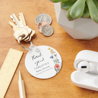 Porte-clés Cadeau de souvenir de baby shower aux fleurs sauva