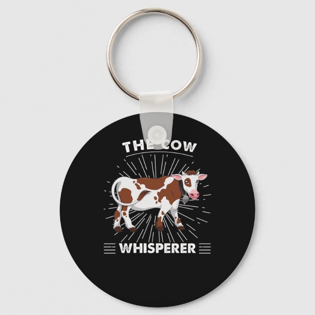 Porte-clés Cadeau de vache | La vache Whisperer Smile (Recto)