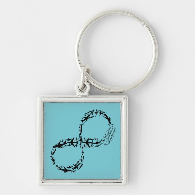 Porte-clés Cadeau de voyageur du monde de symbole d'infini (Devant)
