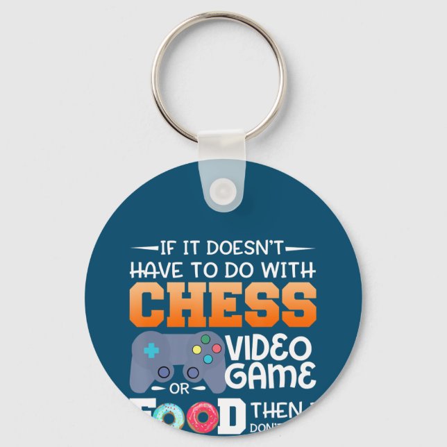 Porte-clés Cadeau d'échecs | Jeu Vidéo D'Échecs Ou Conception (Recto)
