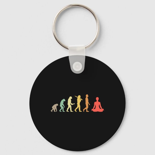 Porte-clés Cadeau d'évolution de yoga rétro pour yogis et ama (Recto)