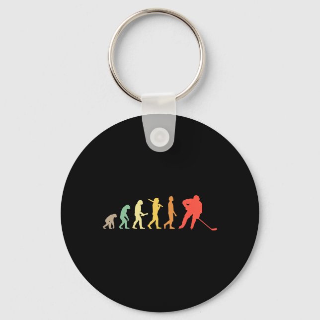 Porte-clés Cadeau d'évolution du hockey sur glace rétro pour  (Recto)