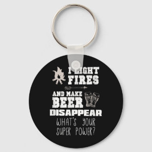 Porte-clés Cadeau drôle de camping J'allume des feux & fais d