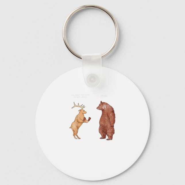 Porte-clés cadeau drôle de cerf aux mains d'ours a (Recto)