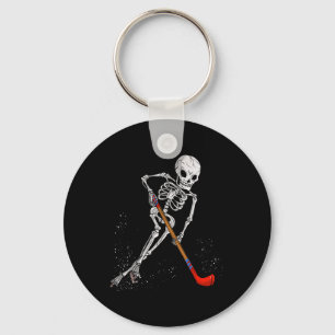 Porte-clés Cadeau drôle de hockey sur glace squelette pour ho