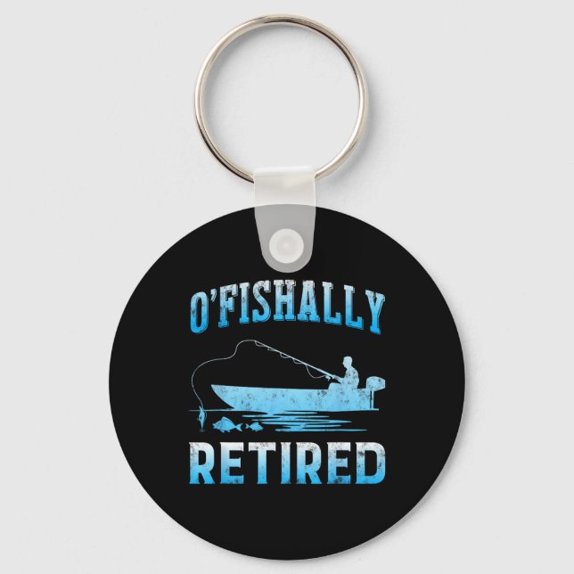Porte-clés Cadeau drôle de retraite officielle pour la pêche  (Recto)