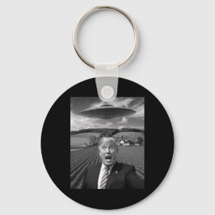 Porte-clés Cadeau drôle de Trump selfie avec un alien ovni po