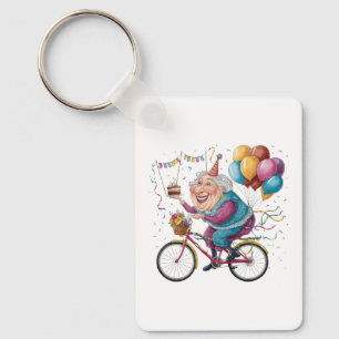 Porte-clés Cadeau drôle de vélo de grand-mère pour anniversai