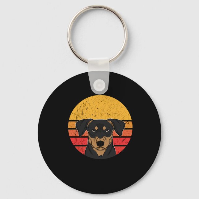Porte-clés Cadeau du propriétaire du chien chiot de menton mi (Recto)
