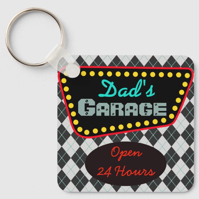 Porte-clés Cadeau Garage de Papa Classique (Recto)