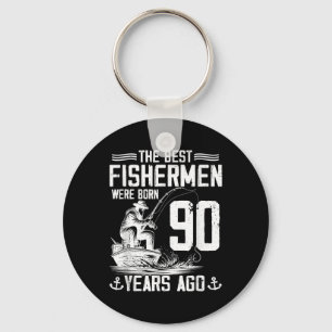 Porte-clés Cadeau homme 90 ans pêcheur 90e anniversaire pêche