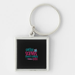 Porte-clés Cadeau infirmière   Coffee Scrubs Sanity Nurity Li