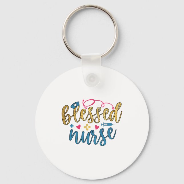 Porte-clés Cadeau infirmière | Infirmière bénie (Recto)