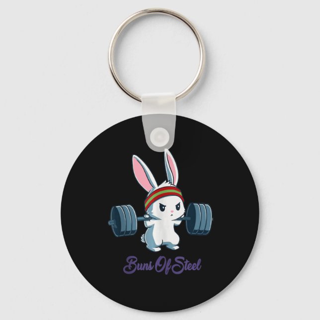 Porte-clés Cadeau lapin | Entraînement De Gym Lover Rabbit (Recto)