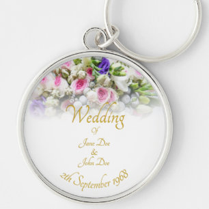 Porte-clés Cadeau mariage - Mariée avec bouquet mariage color
